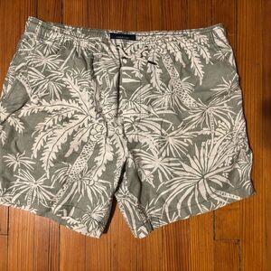 American Eagle Green Shorts with Palm Tree Design Size L